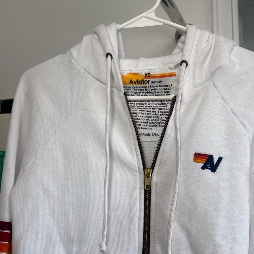 Aviator Nation white hoodie